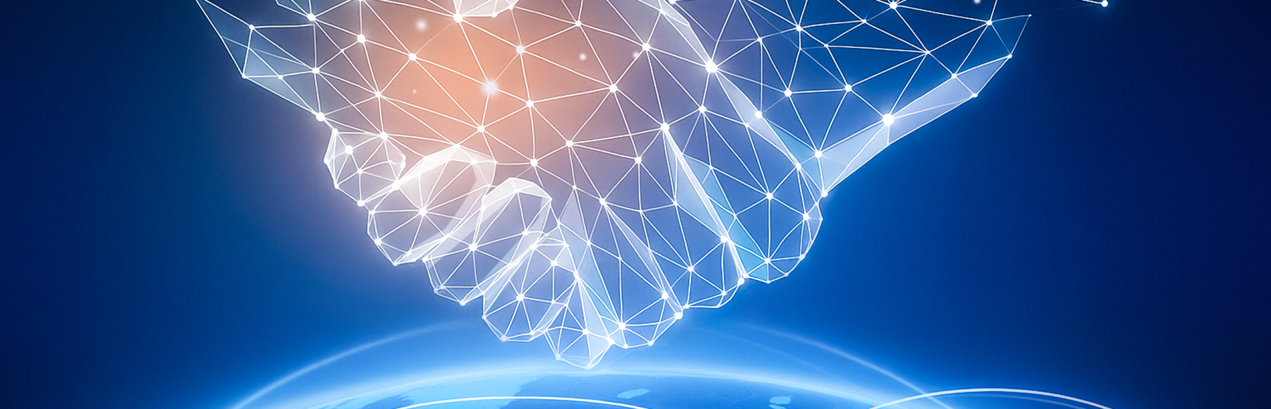 花瓣素材_常规内容-科技风系列科技感蓝色光效地球握手背景图片_194429498